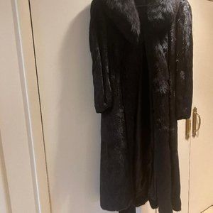 NATURAL MINK DARK BROWN FUR COAT M